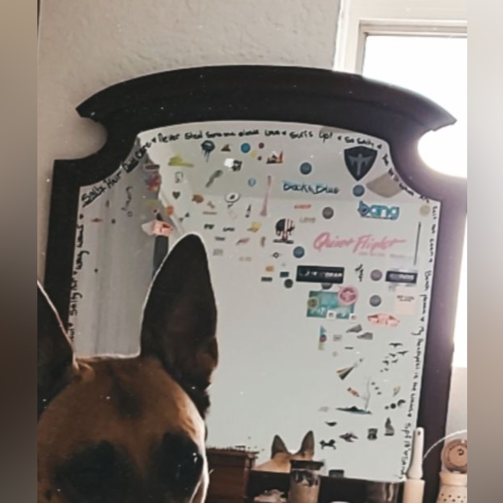 2 mirrors for sale, like new, antique dresser mirror and antique window mirror
